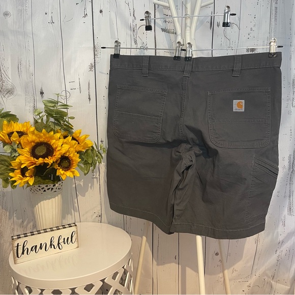Carhartt Mens Rugged Flex Gray Canvas Work Cargo Shorts Size 40 NWOT - Picture 2 of 6